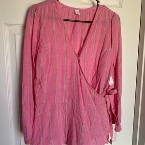 NWT Old navy wrap front tie waist shirt